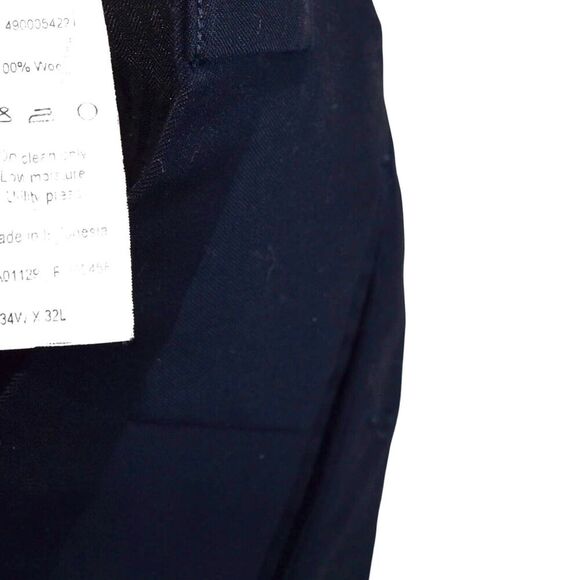 Ralph Lauren Men's 100% Wool Pants Navy 34x32 Cuffed Hem GUC *Minor Flaw* - Picture 9 of 9